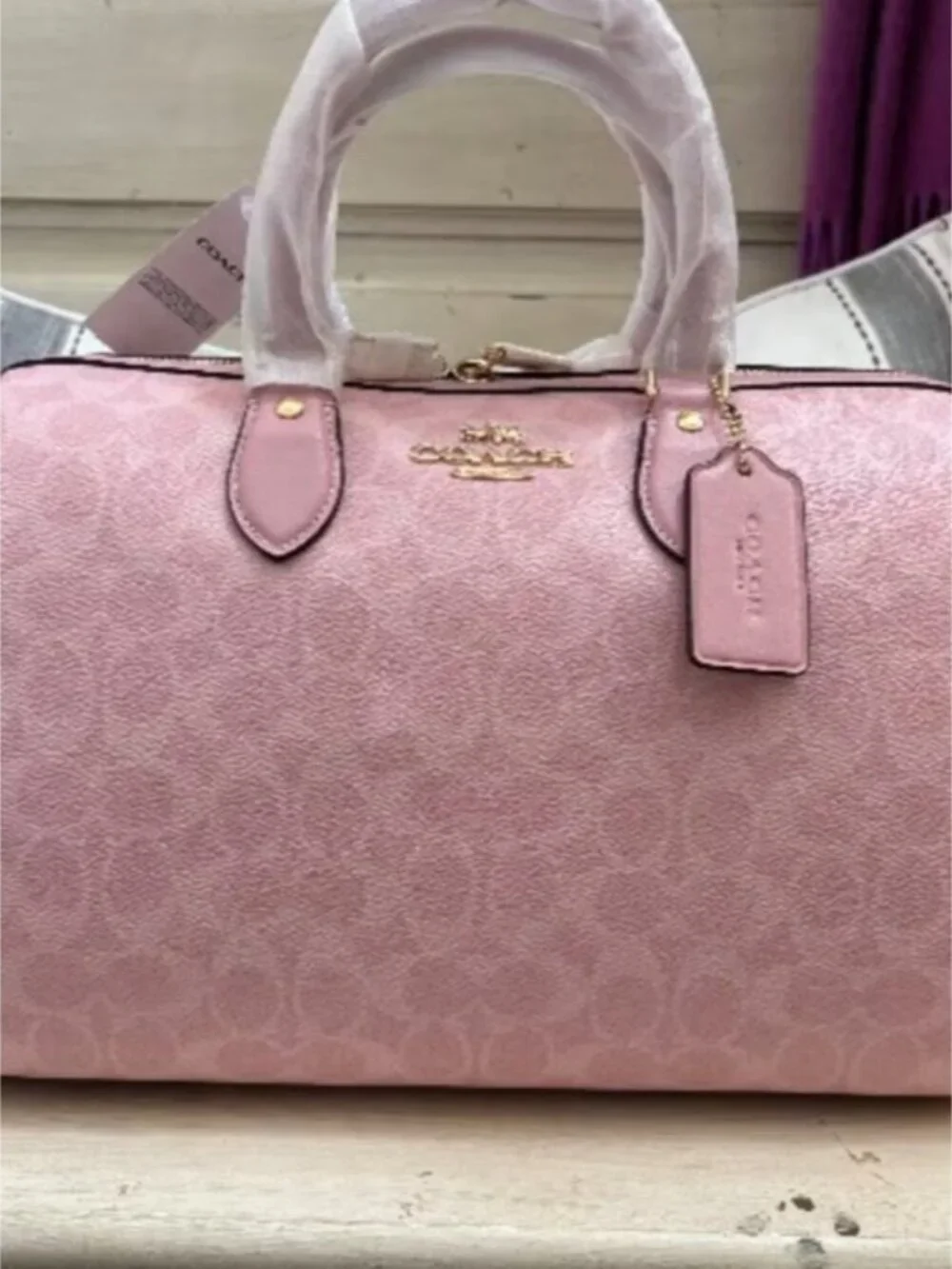 🍇NWT Coach Large Rowan CA077 Powder Pink.🍇 - Picture 2 of 9